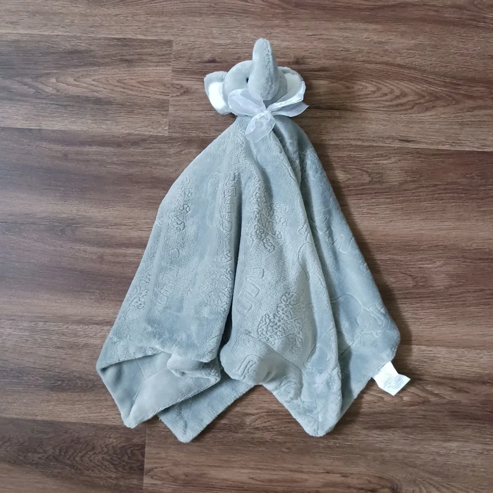 Beth Bazaar Gray Elephant Baby Lovey Blanket Embossed Elephants 32